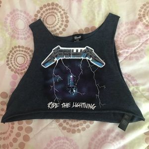 Blue Metallica Crop Top